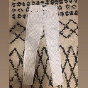 Hudson black & white striped skinny jeans